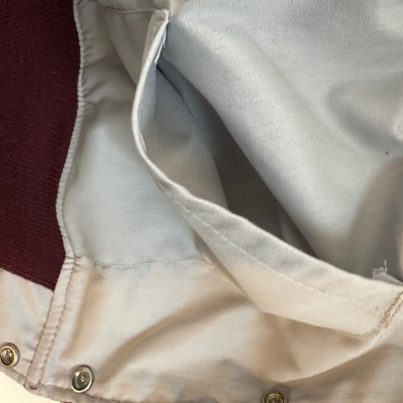 Vintage BUTWIN USA Maroon Wool White Leather Reversible Bamber Jacket Men's L - Picture 11 of 15